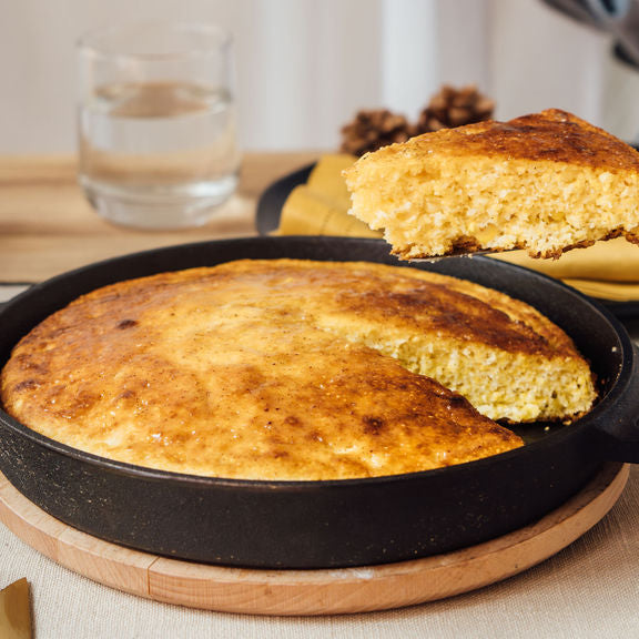Skillet Brown Butter Cornbread with Miso Maple Butter
