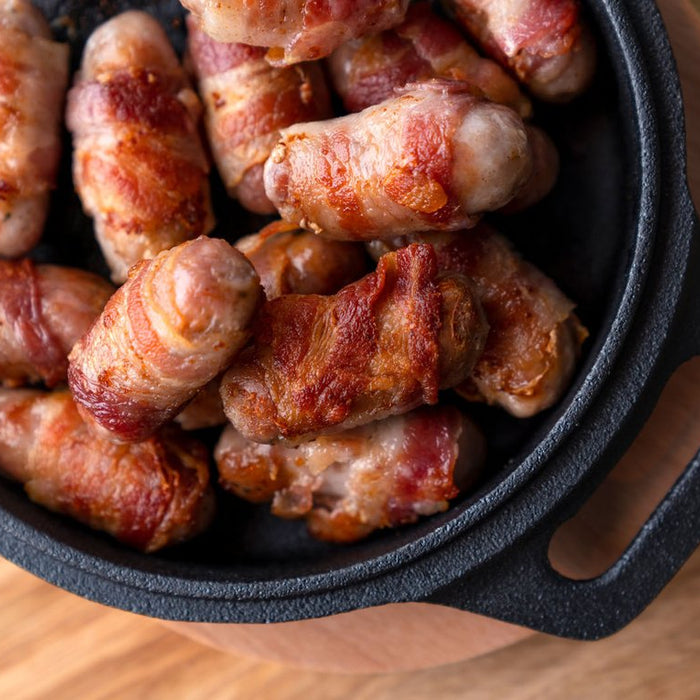 Pigs in Blankets cooked in Cast Iron