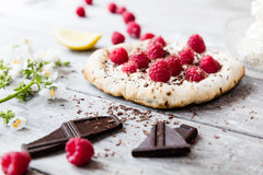 Raspberry, Mascarpone, and Dark Chocolate Pizza