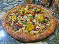 Thierry Graffagnino’s Mushroom, Tomato and Artichoke Cream Pizza