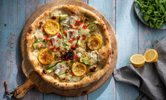 Lemon, Goat Cheese & Zucchini Pizza