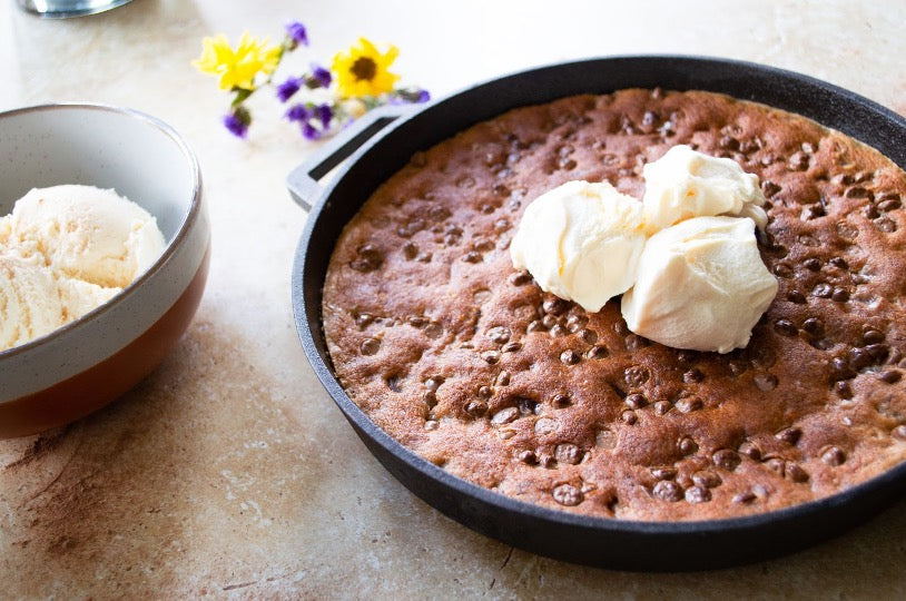 Chocolate Chip Skillet Cookie with step-by-step photos