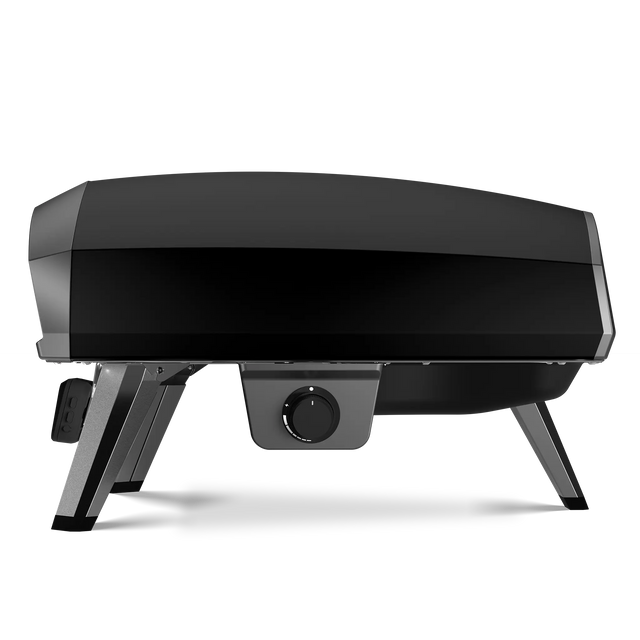 Side view of the ooni koda 2 pro in foundry black gas dial 