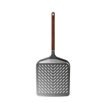Ooni Signature Perforated Pizza Peel with long wooden handle.