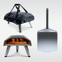 Oon Koda 2 and carry cover with a pizza peel displayed on a light grey background.