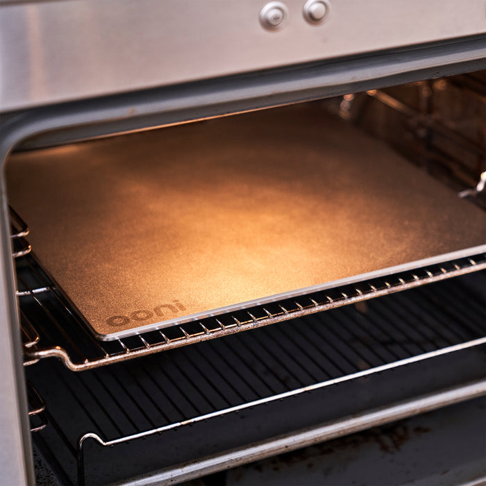 Pizza Steel in Oven | Click this image to open up the product gallery modal. The product gallery modal allows the images to be zoomed in on.