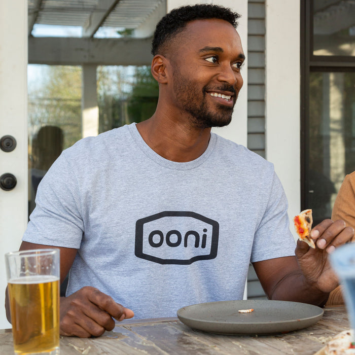 Ooni Logo Tee Adult Light Grey USA  | Click this image to open up the product gallery modal. The product gallery modal allows the images to be zoomed in on.