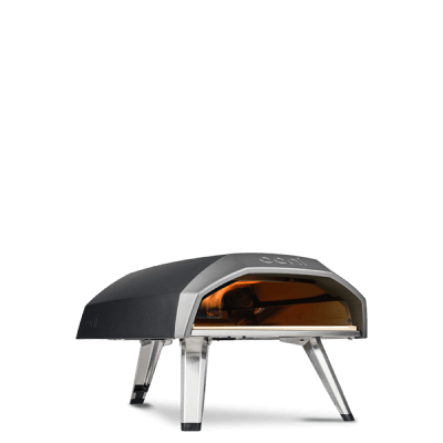 Koda 12 pizza oven with flames lit